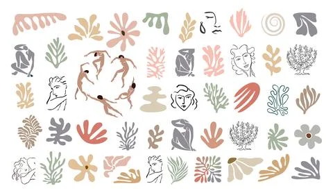Set of abstract organic elements vector isolated. Stock Illustration