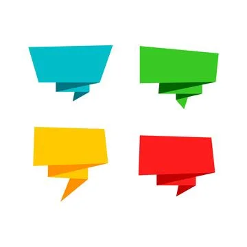 Set of abstract origami speech bubble. Tags banners and labels collection for Stock Illustration