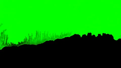 Set of abstract paint, ink bloom splatters, black droplets falling on chroma key Stock Footage 140979300