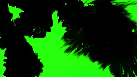 Set of abstract paint, ink bloom splatters, black droplets falling on chroma key Stock Footage 140979364