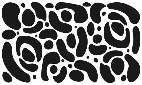 Set of abstract pebble like blob shapes in black, organic vector element pa.. イラスト素材