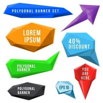 Set of abstract polygonal labels and signs Stock-Illustration