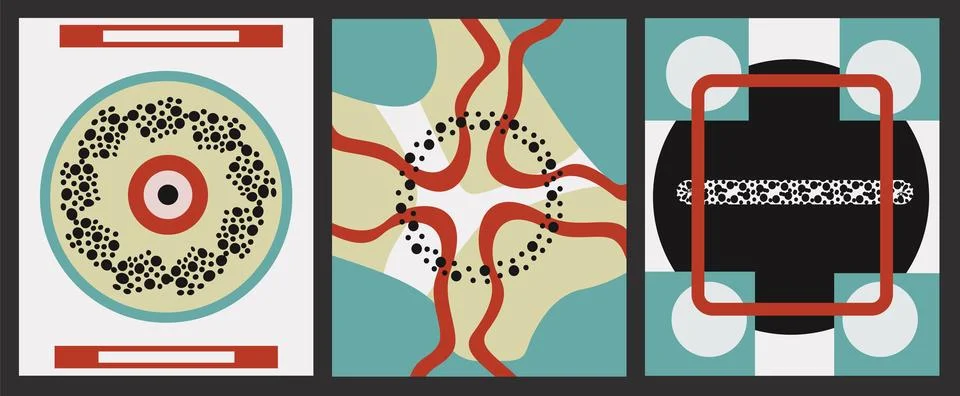 Set of abstract posters. Trendy vector illustration set Illustrazione stock