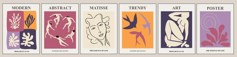 Set of abstract posters vector wall art. Illustrazione stock