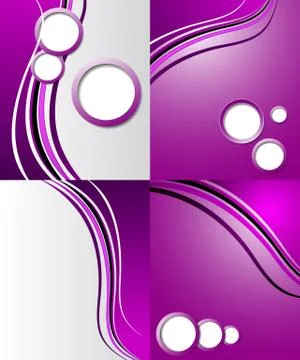 Set of Abstract purple wavy background. Vector design 스톡 일러스트