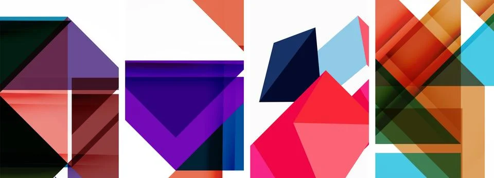 Set of abstract random triangle composition backgrounds. Vector illustration for Illustrazione stock