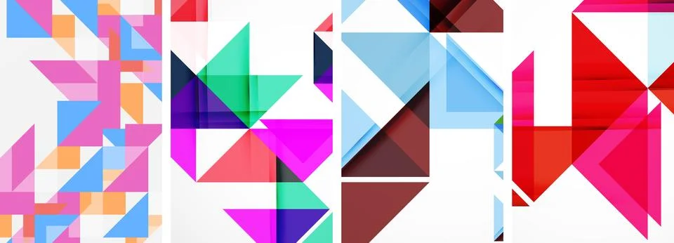 Set of abstract random triangle composition backgrounds. Vector illustration for Illustrazione stock