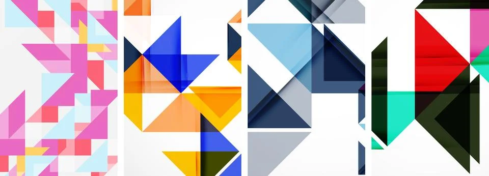 Set of abstract random triangle composition backgrounds. Vector illustration for Illustrazione stock