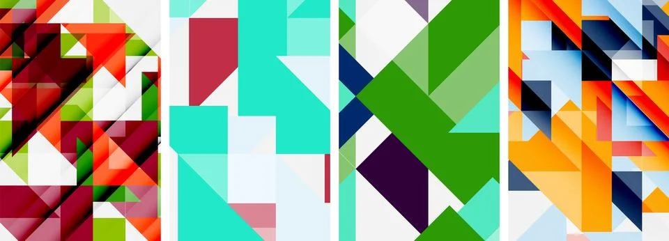 Set of abstract random triangle composition backgrounds. Vector illustration for Illustrazione stock