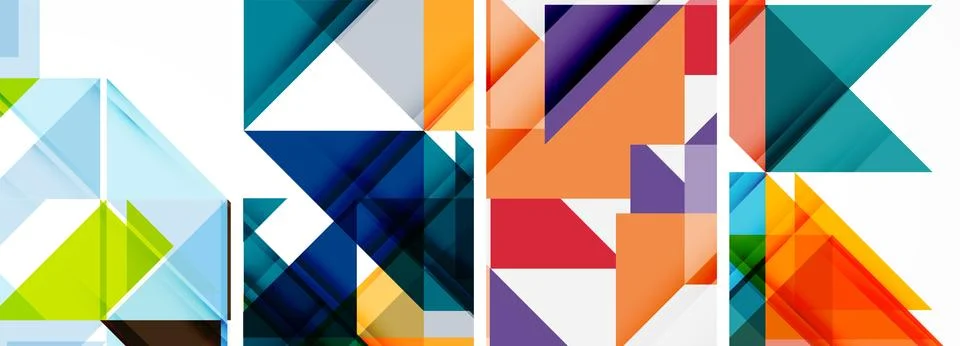 Set of abstract random triangle composition backgrounds. Vector illustration for Stock Illustration