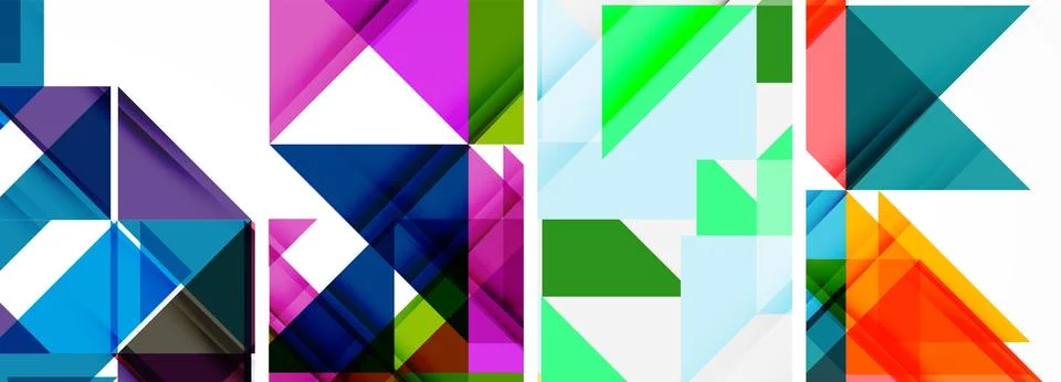 Set of abstract random triangle composition backgrounds. Vector illustration for Illustrazione stock