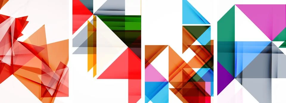 Set of abstract random triangle composition backgrounds. Vector illustration for Stock Illustration