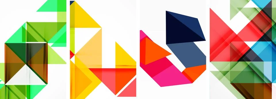 Set of abstract random triangle composition backgrounds. Vector illustration for Stock Illustration