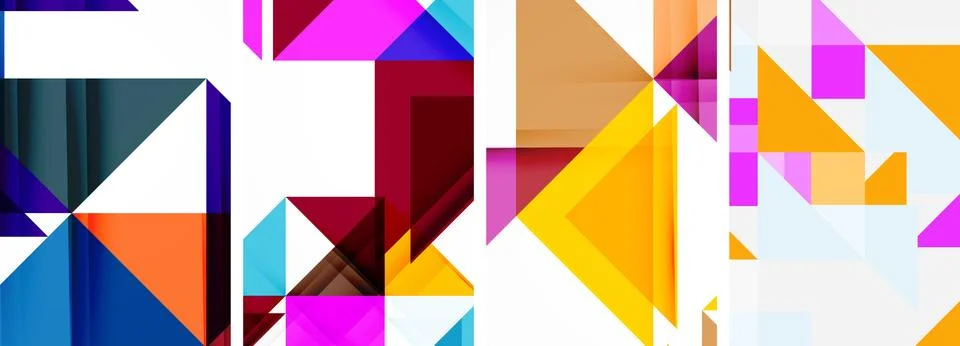 Set of abstract random triangle composition backgrounds. Vector illustration for Stock Illustration
