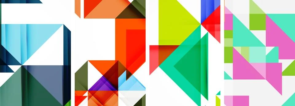 Set of abstract random triangle composition backgrounds. Vector illustration for Illustrazione stock