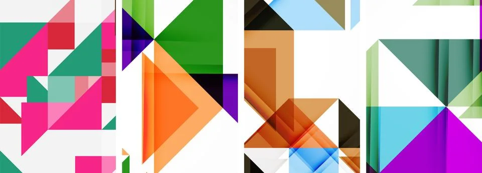 Set of abstract random triangle composition backgrounds. Vector illustration for Illustrazione stock