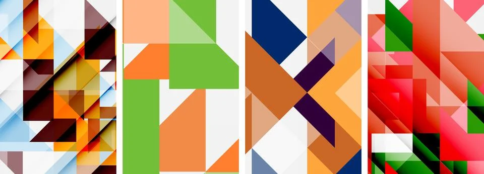 Set of abstract random triangle composition backgrounds. Vector illustration for Illustrazione stock