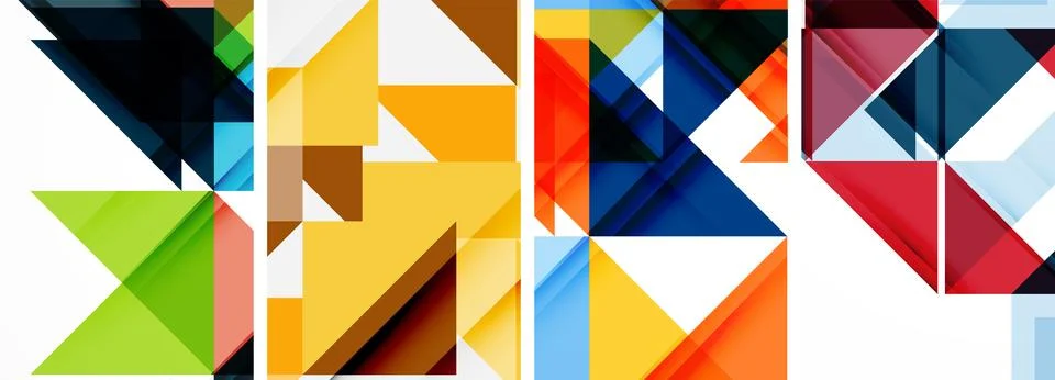 Set of abstract random triangle composition backgrounds. Vector illustration for Stock Illustration