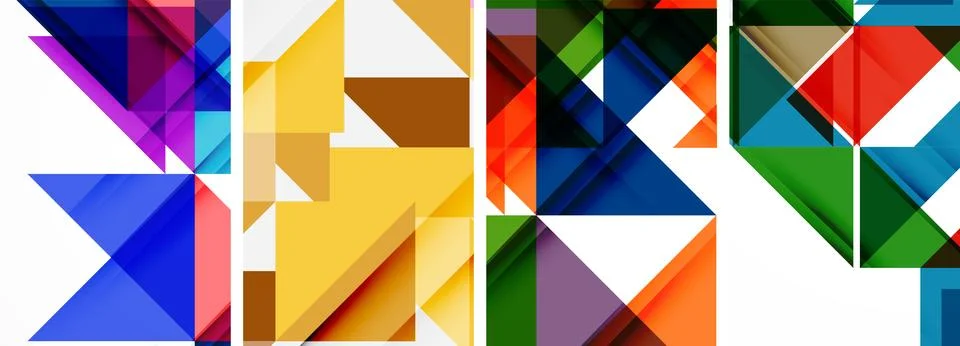 Set of abstract random triangle composition backgrounds. Vector illustration for Stock Illustration