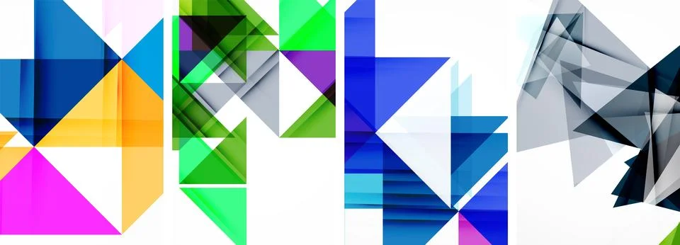 Set of abstract random triangle composition backgrounds. Vector illustration for イラスト素材