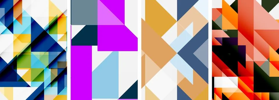 Set of abstract random triangle composition backgrounds. Vector illustration for イラスト素材