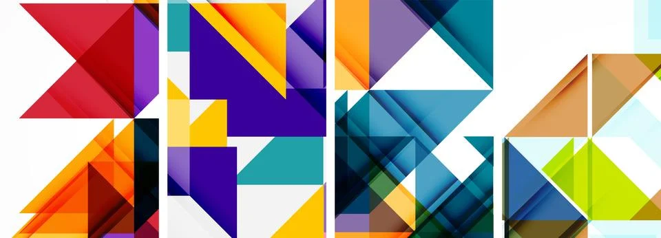 Set of abstract random triangle composition backgrounds. Vector illustration for Illustrazione stock