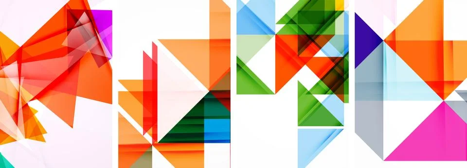 Set of abstract random triangle composition backgrounds. Vector illustration for Illustrazione stock