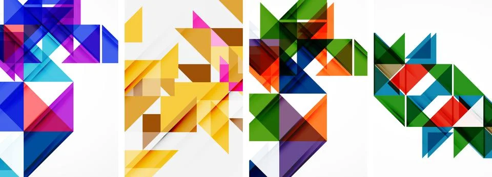 Set of abstract random triangle composition backgrounds. Vector illustration for Illustrazione stock