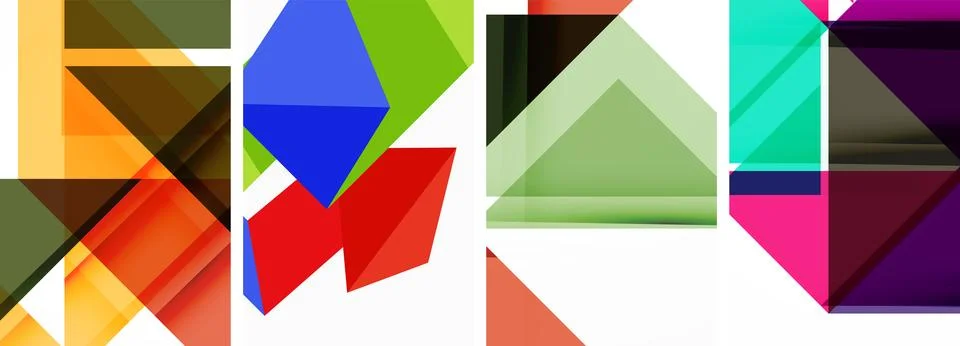 Set of abstract random triangle composition backgrounds. Vector illustration for Stock Illustration