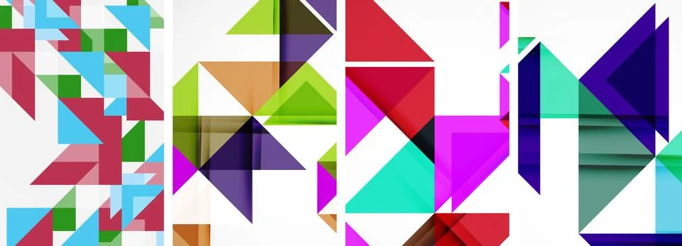 Set of abstract random triangle composition backgrounds. Vector illustration for Illustrazione stock