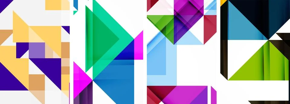 Set of abstract random triangle composition backgrounds. Vector illustration for Illustrazione stock