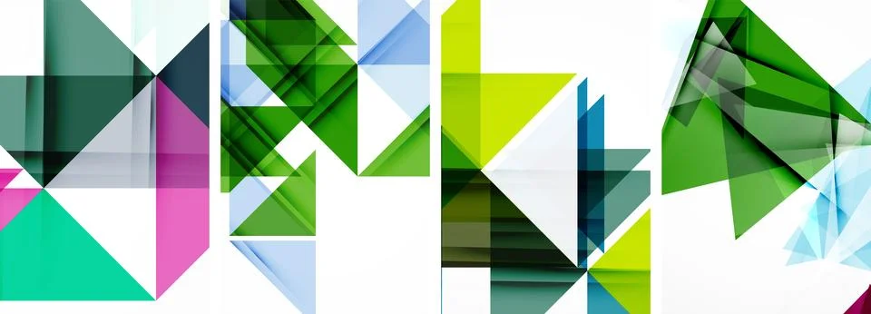 Set of abstract random triangle composition backgrounds. Vector illustration for Stock Illustration