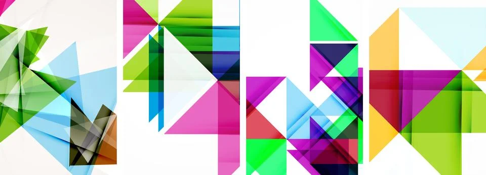 Set of abstract random triangle composition backgrounds. Vector illustration for Stock Illustration