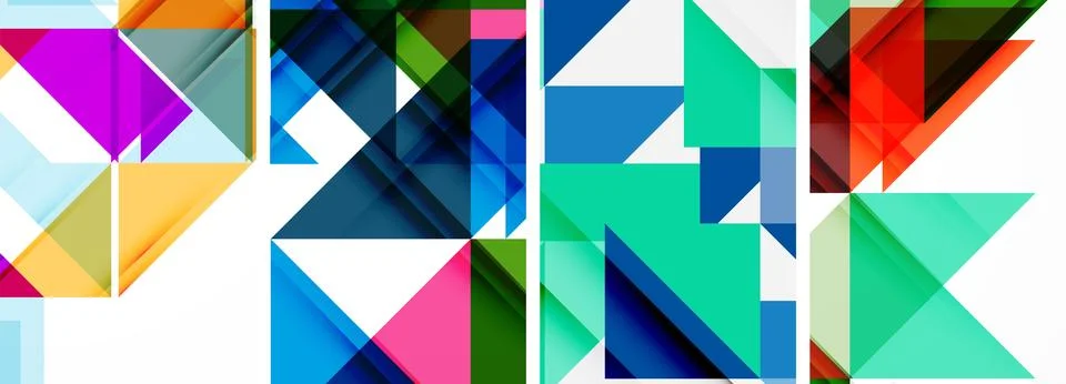 Set of abstract random triangle composition backgrounds. Vector illustration for Stockillustratie