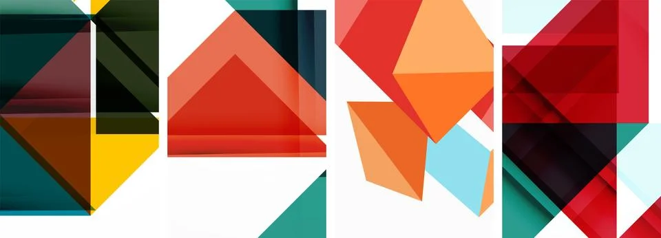 Set of abstract random triangle composition backgrounds. Vector illustration for Stock Illustration