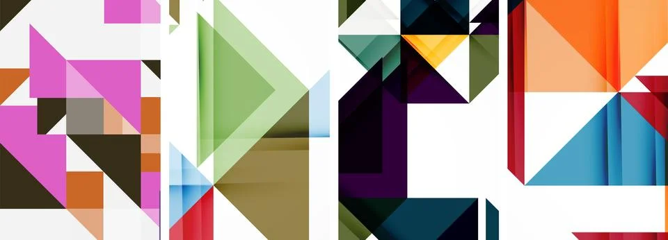 Set of abstract random triangle composition backgrounds. Vector illustration for 스톡 일러스트