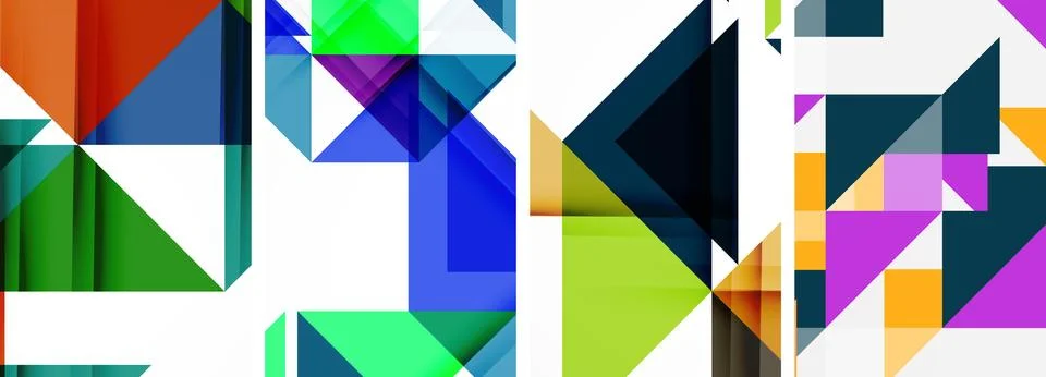 Set of abstract random triangle composition backgrounds. Vector illustration for Illustrazione stock