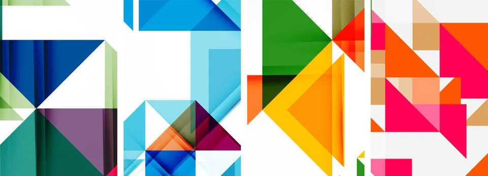Set of abstract random triangle composition backgrounds. Vector illustration for Stock Illustration
