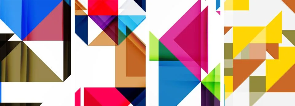 Set of abstract random triangle composition backgrounds. Vector illustration for Illustrazione stock