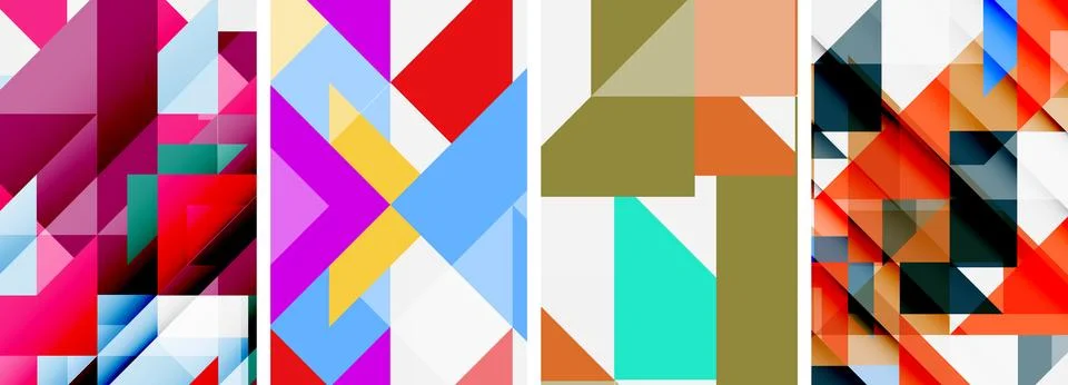 Set of abstract random triangle composition backgrounds. Vector illustration for Stockillustratie