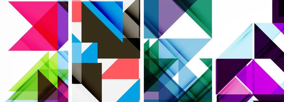 Set of abstract random triangle composition backgrounds. Vector illustration for Stock Illustration
