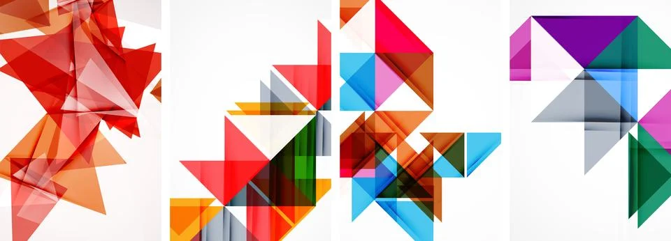 Set of abstract random triangle composition backgrounds. Vector illustration for Stockillustratie