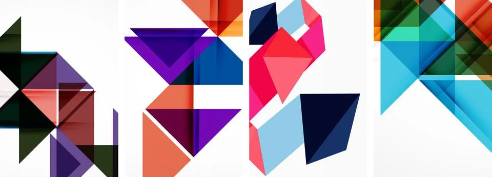 Set of abstract random triangle composition backgrounds. Vector illustration for Stockillustratie