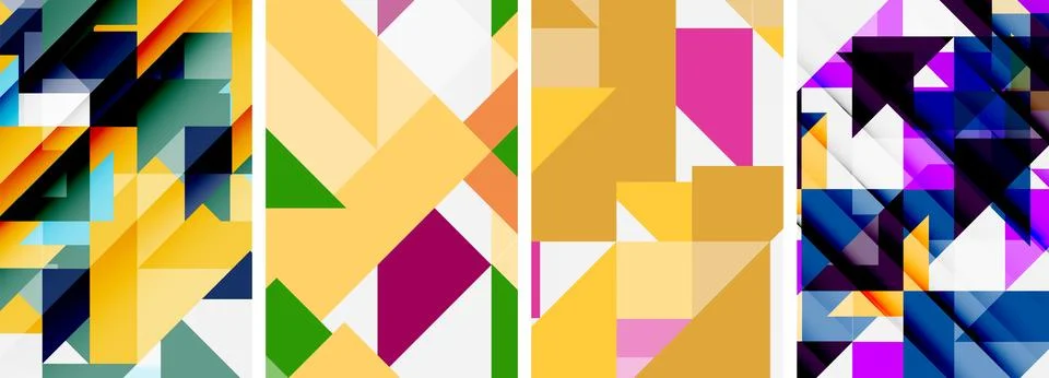 Set of abstract random triangle composition backgrounds. Vector illustration for Illustrazione stock