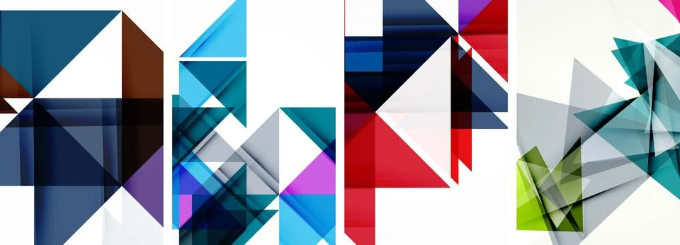 Set of abstract random triangle composition backgrounds. Vector illustration for Illustrazione stock