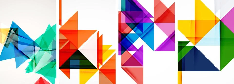 Set of abstract random triangle composition backgrounds. Vector illustration for Illustrazione stock