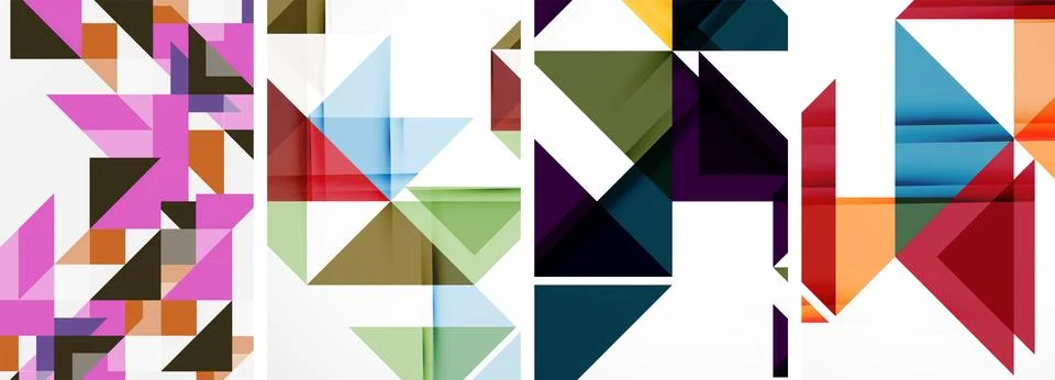 Set of abstract random triangle composition backgrounds. Vector illustration for Stockillustratie