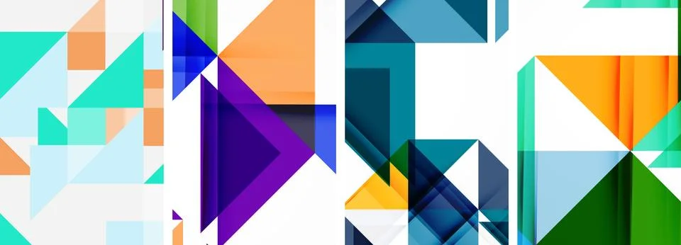 Set of abstract random triangle composition backgrounds. Vector illustration for Stock Illustration
