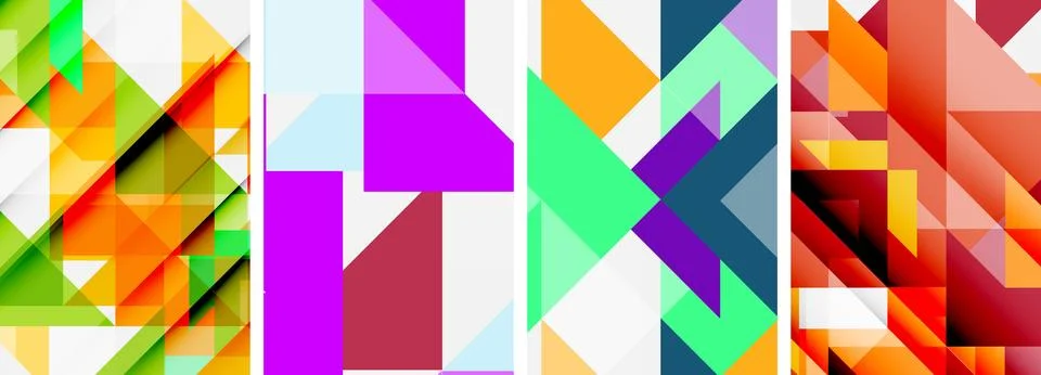 Set of abstract random triangle composition backgrounds. Vector illustration for Illustrazione stock