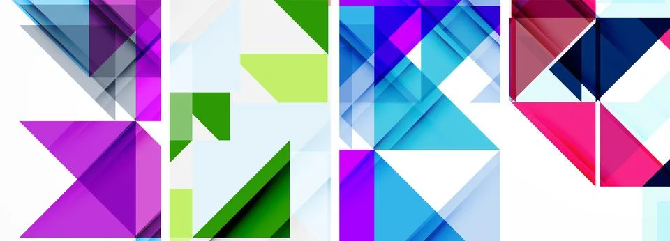 Set of abstract random triangle composition backgrounds. Vector illustration for Illustrazione stock